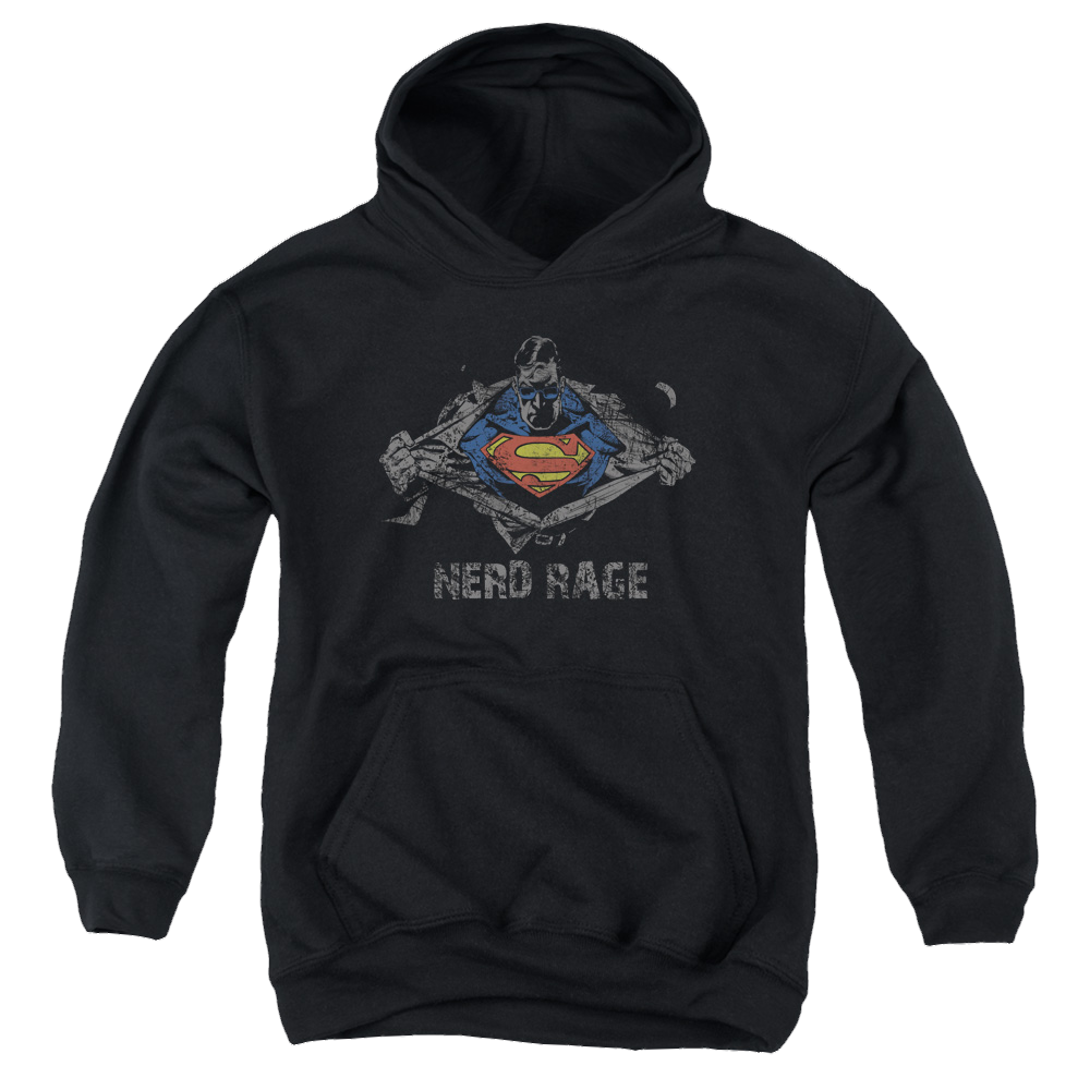Superman Nerd Rage - Youth Hoodie Youth Hoodie (Ages 8-12) Superman   