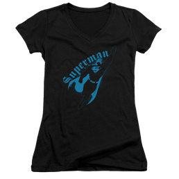 Superman Darkness - Juniors V-Neck T-Shirt Juniors V-Neck T-Shirt Superman   