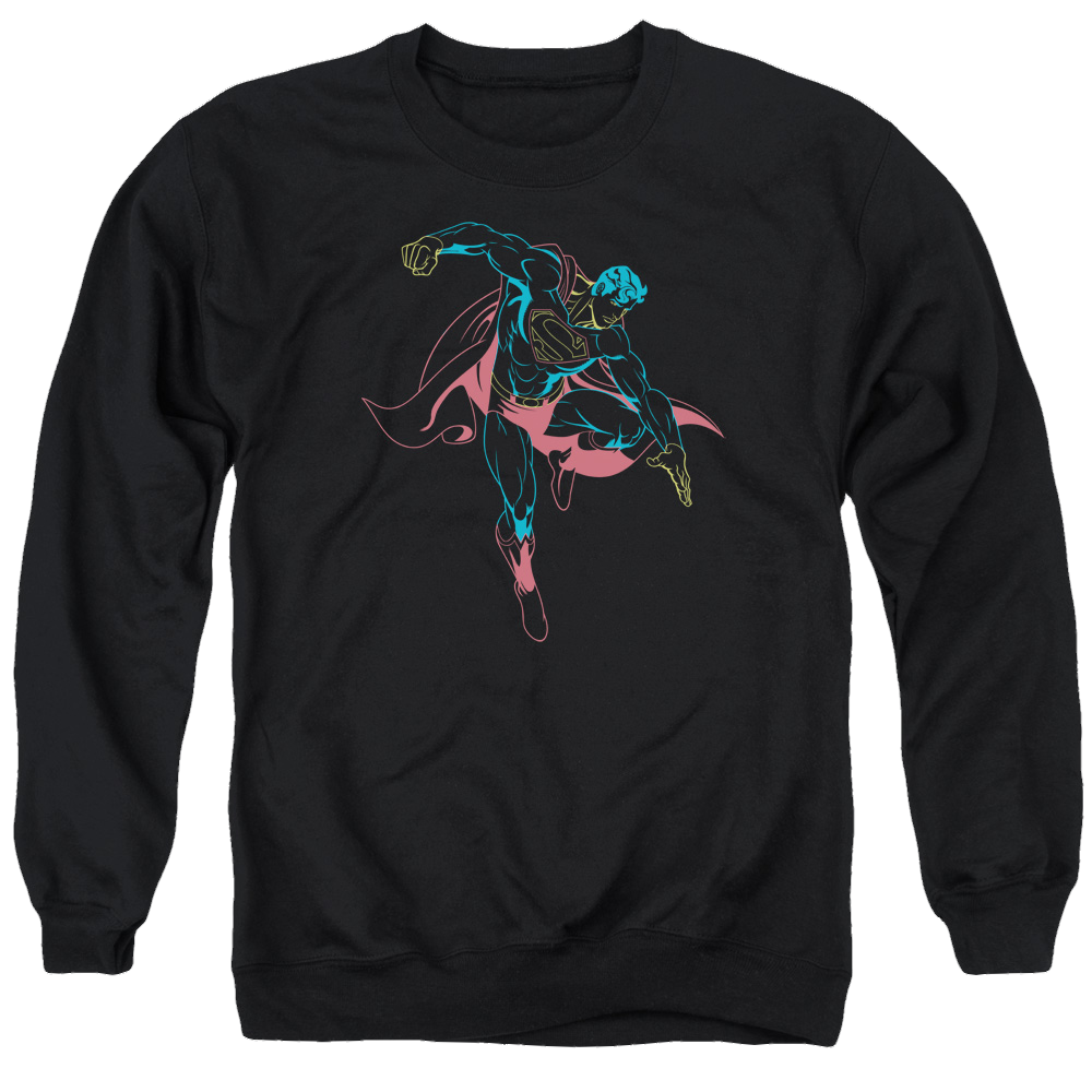 Superman Neon Superman - Men's Crewneck Sweatshirt Men's Crewneck Sweatshirt Superman   