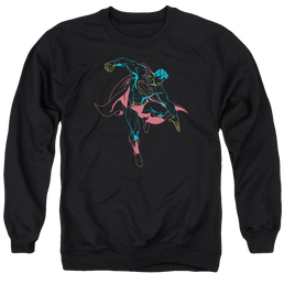 Superman Neon Superman - Men's Crewneck Sweatshirt Men's Crewneck Sweatshirt Superman   