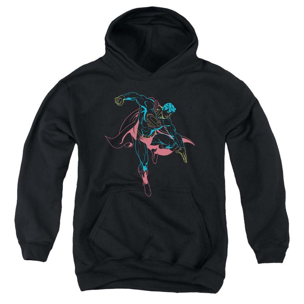 Superman Neon Superman - Youth Hoodie Youth Hoodie (Ages 8-12) Superman   