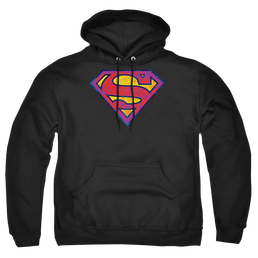 Superman Sm Neon Distress Logo - Pullover Hoodie Pullover Hoodie Superman   