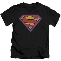 Superman Sm Neon Distress Logo - Kid's T-Shirt Kid's T-Shirt (Ages 4-7) Superman   