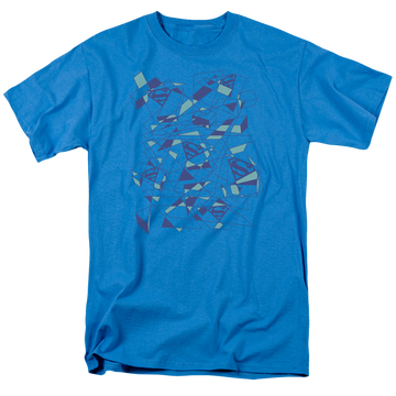 Turquoise men's regular fit t-shirt with Superman Geo Scribbles graphic