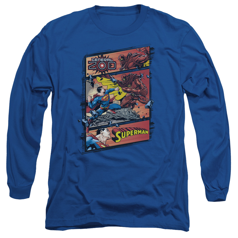 Superman Superman Vs Zod - Men's Long Sleeve T-Shirt Men's Long Sleeve T-Shirt Superman   
