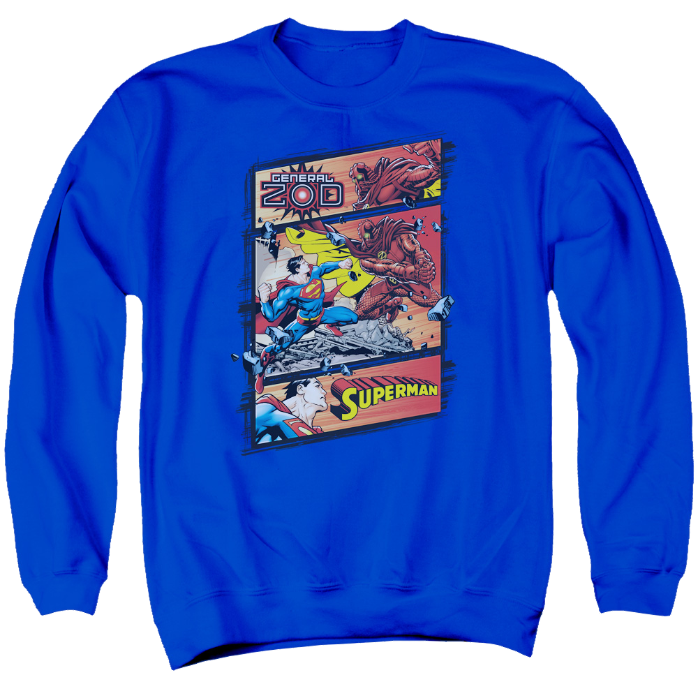Superman Superman Vs Zod - Men's Crewneck Sweatshirt Men's Crewneck Sweatshirt Superman   
