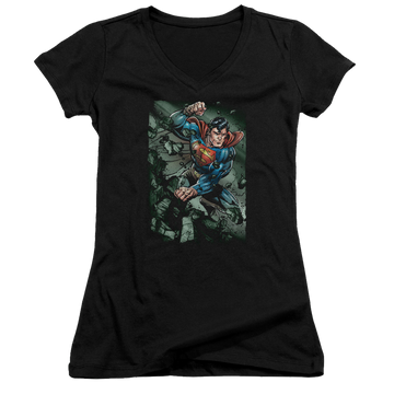 Superman Indestructible - Juniors V-Neck T-Shirt Juniors V-Neck T-Shirt Superman   