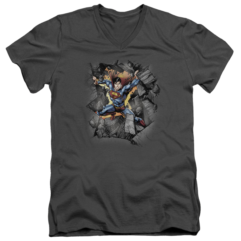 Superman Break On Through - Men's V-Neck T-Shirt Men's V-Neck T-Shirt Superman   