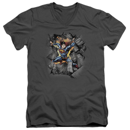 Superman Break On Through - Men's V-Neck T-Shirt Men's V-Neck T-Shirt Superman   