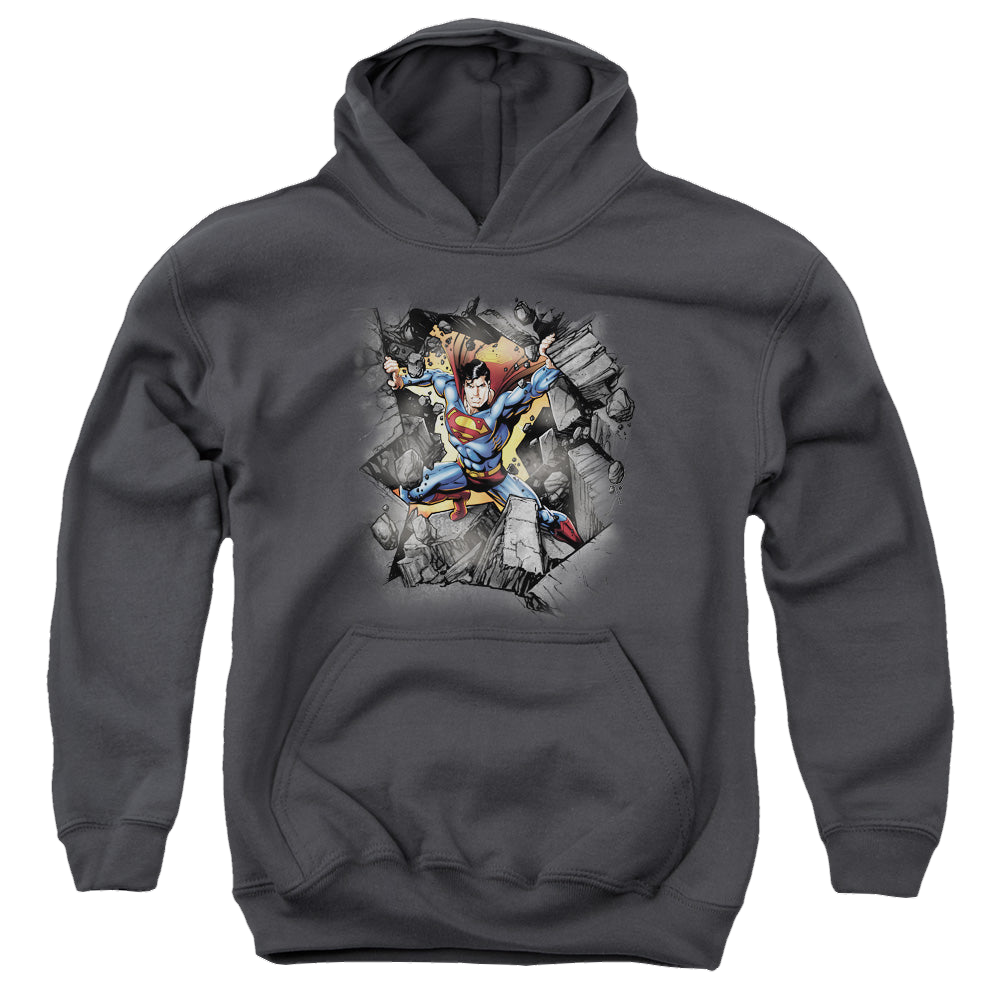 Superman Break On Through - Youth Hoodie Youth Hoodie (Ages 8-12) Superman   