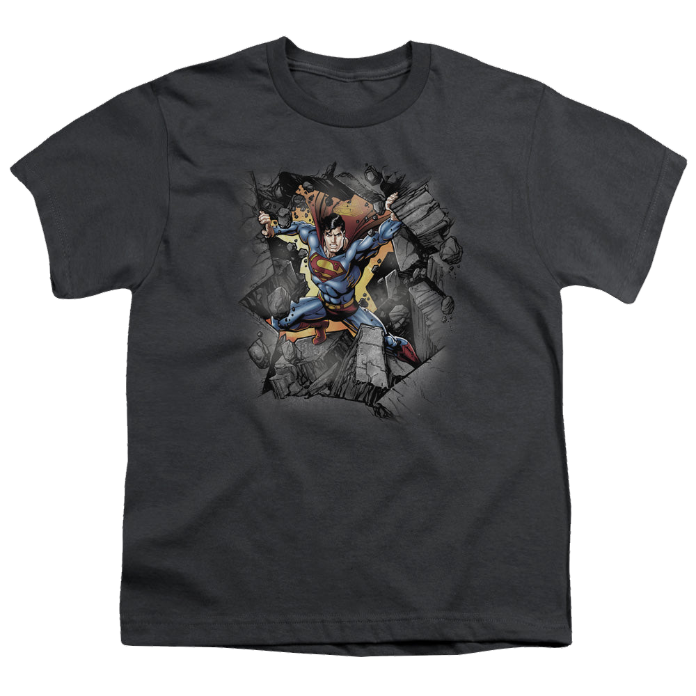 Superman Break On Through - Youth T-Shirt Youth T-Shirt (Ages 8-12) Superman   