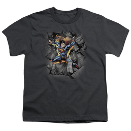 Superman Break On Through - Youth T-Shirt Youth T-Shirt (Ages 8-12) Superman   