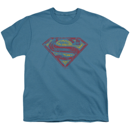 Superman S Shield Rough - Youth T-Shirt Youth T-Shirt (Ages 8-12) Superman   