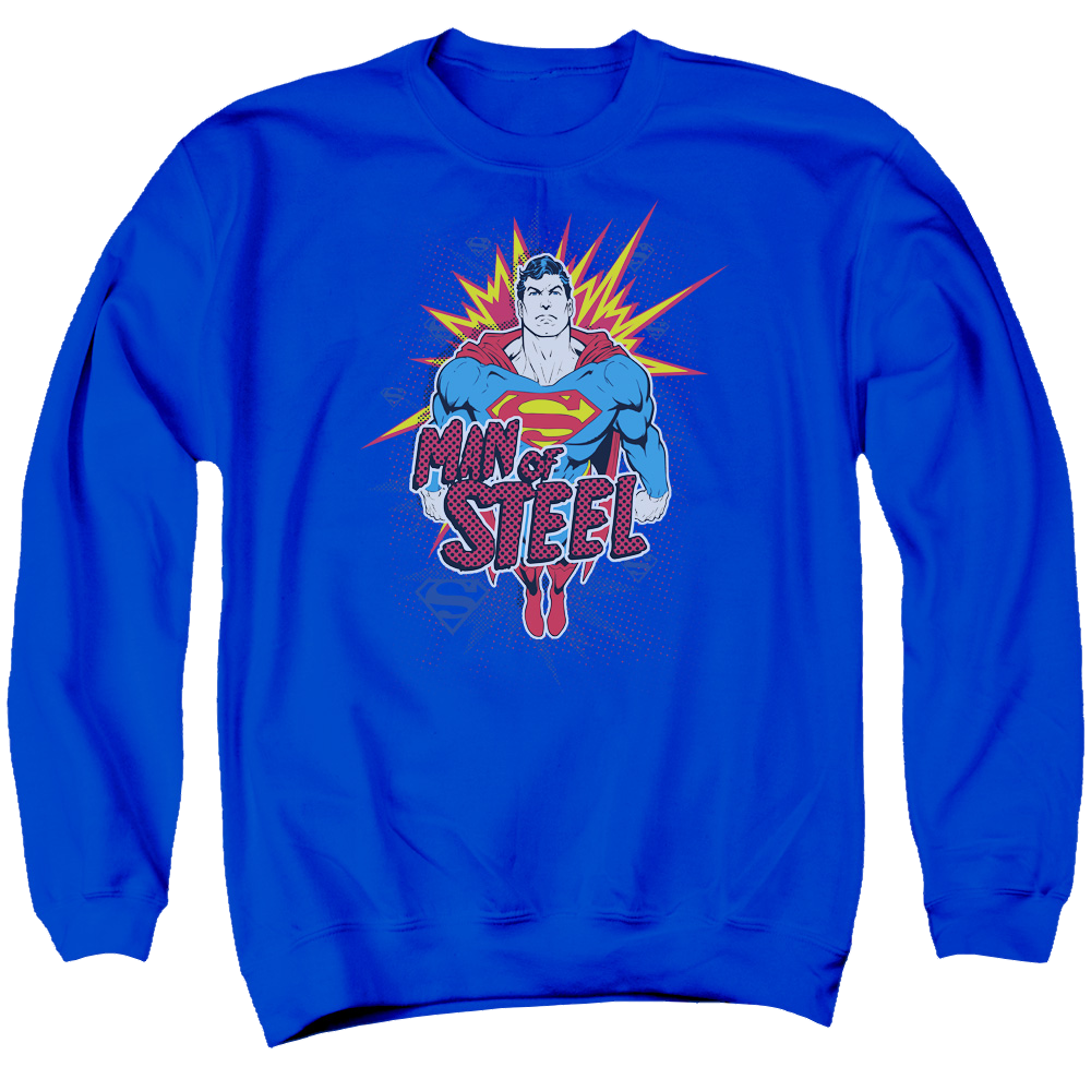 Superman Steel Pop - Men's Crewneck Sweatshirt Men's Crewneck Sweatshirt Superman   