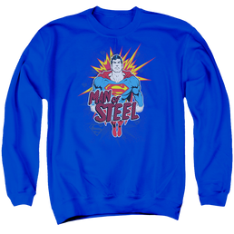Superman Steel Pop - Men's Crewneck Sweatshirt Men's Crewneck Sweatshirt Superman   
