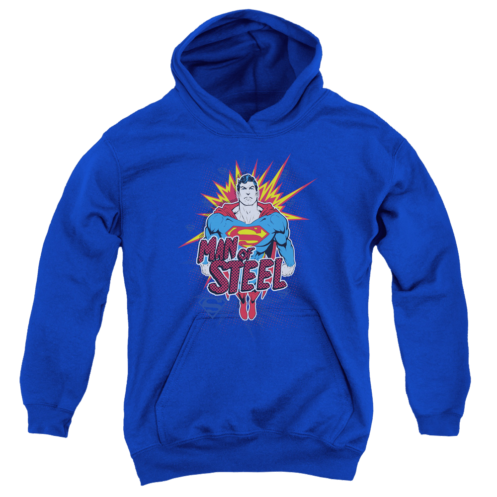 Superman Steel Pop - Youth Hoodie Youth Hoodie (Ages 8-12) Superman   