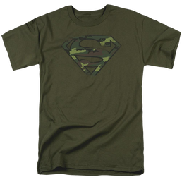 Superman Distressed Camo Shield - Men's Regular Fit T-Shirt Men's Regular Fit T-Shirt Superman   