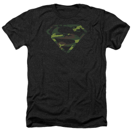 Superman Distressed Camo Shield - Men's Heather T-Shirt Men's Heather T-Shirt Superman   