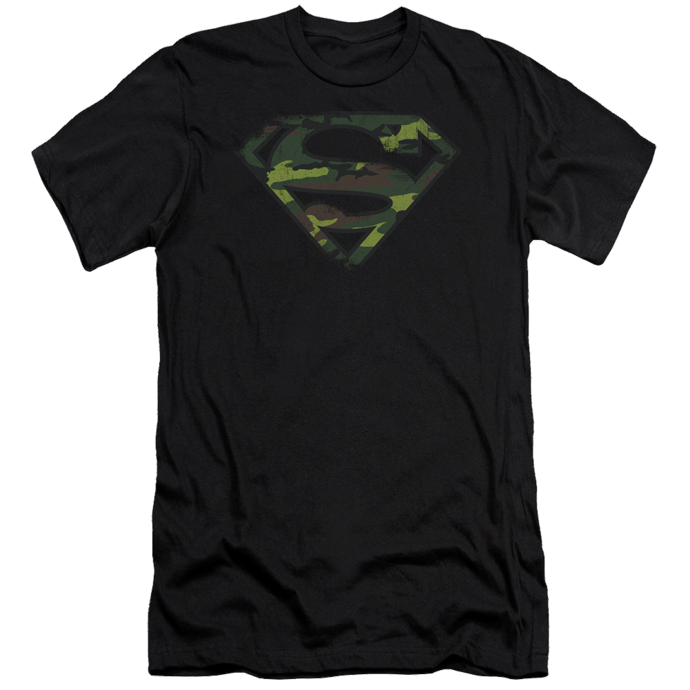 Superman Distressed Camo Shield - Men's Premium Slim Fit T-Shirt Men's Premium Slim Fit T-Shirt Superman   