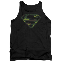Superman Distressed Camo Shield - Men's Tank Top Men's Tank Superman   