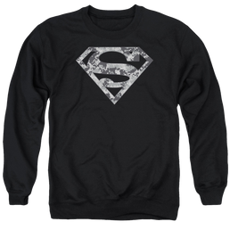 Superman Urban Camo Shield - Men's Crewneck Sweatshirt Men's Crewneck Sweatshirt Superman   