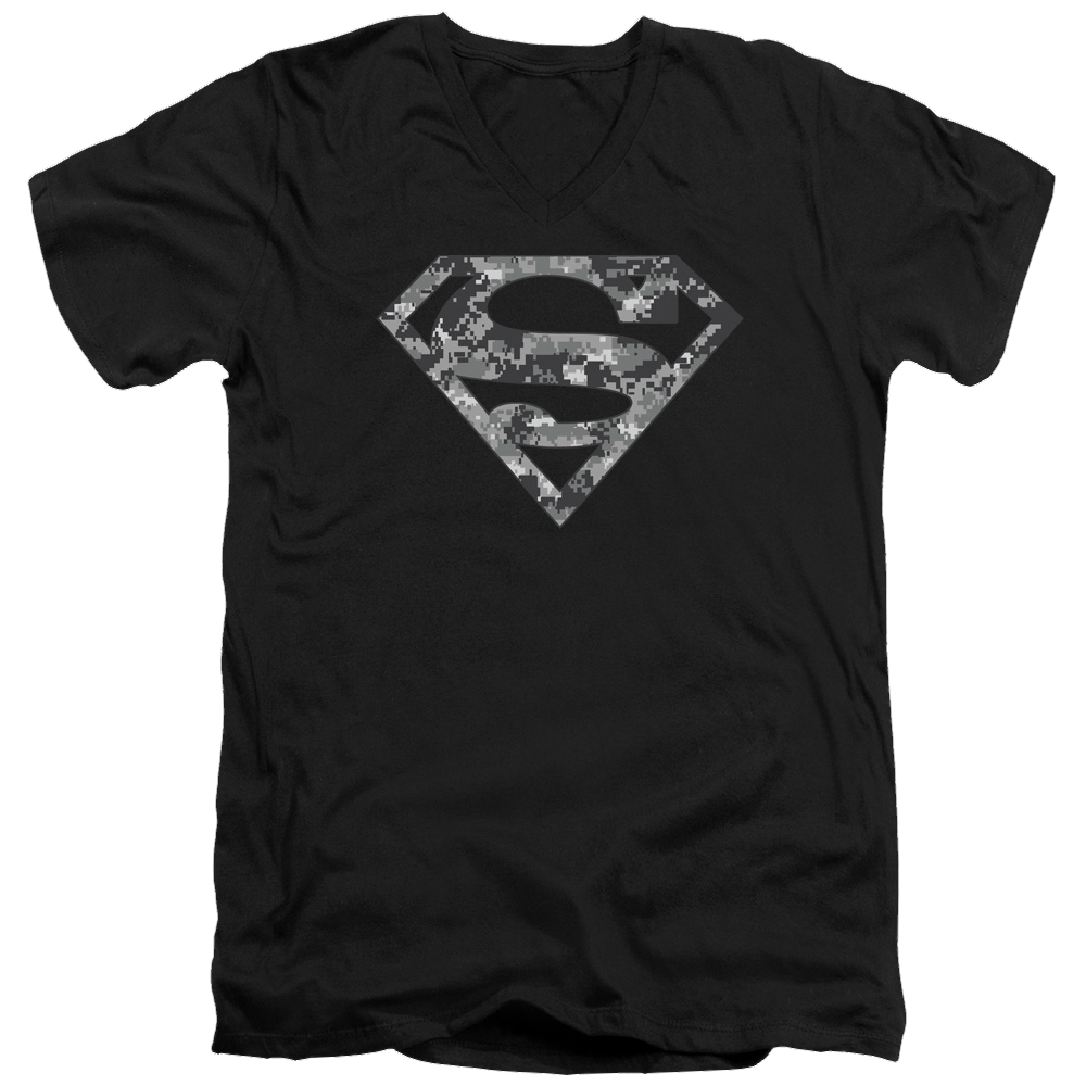 Superman Urban Camo Shield - Men's V-Neck T-Shirt Men's V-Neck T-Shirt Superman   