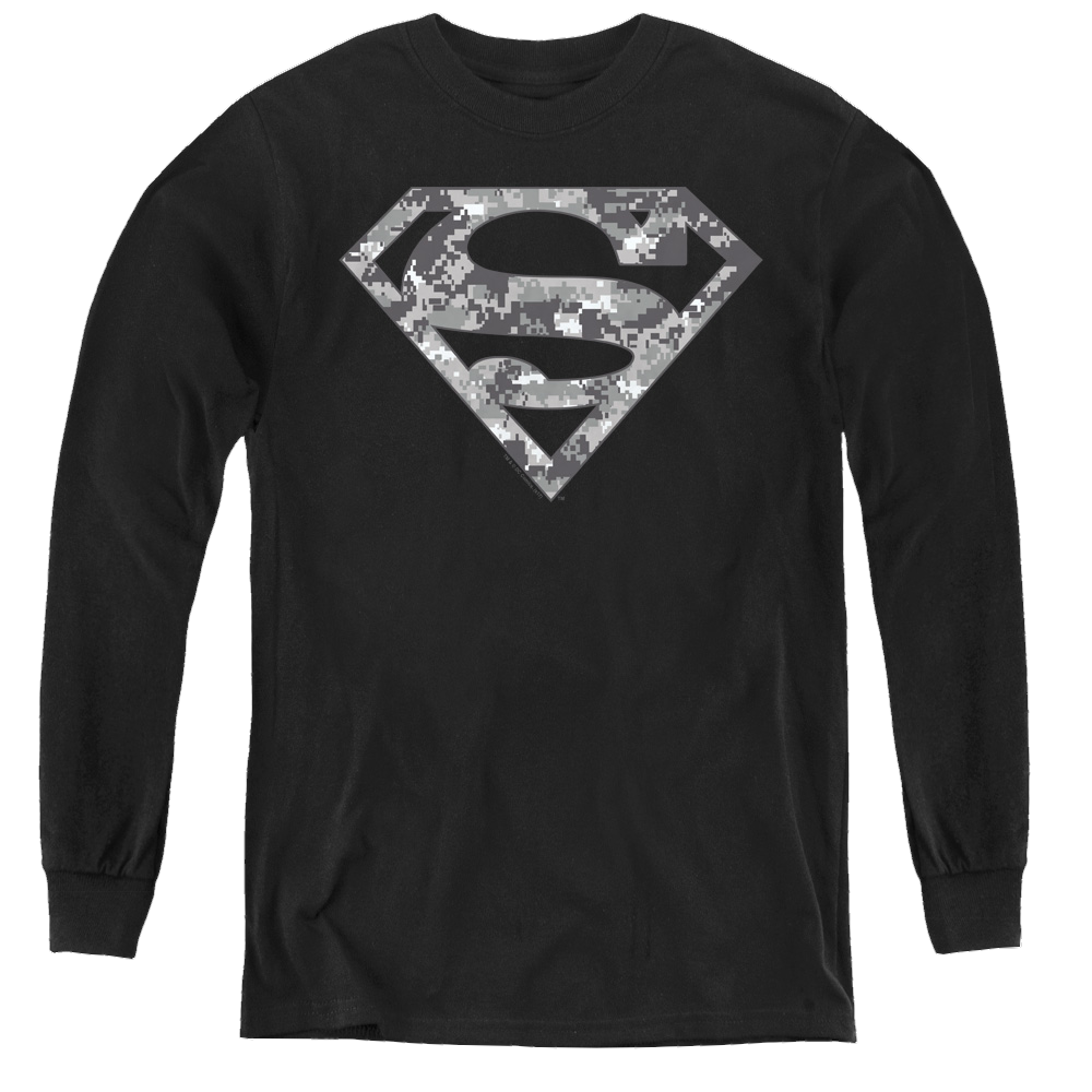 Superman Urban Camo Shield - Youth Long Sleeve T-Shirt Youth Long Sleeve T-Shirt Superman   