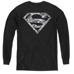 Superman Urban Camo Shield - Youth Long Sleeve T-Shirt Youth Long Sleeve T-Shirt Superman   