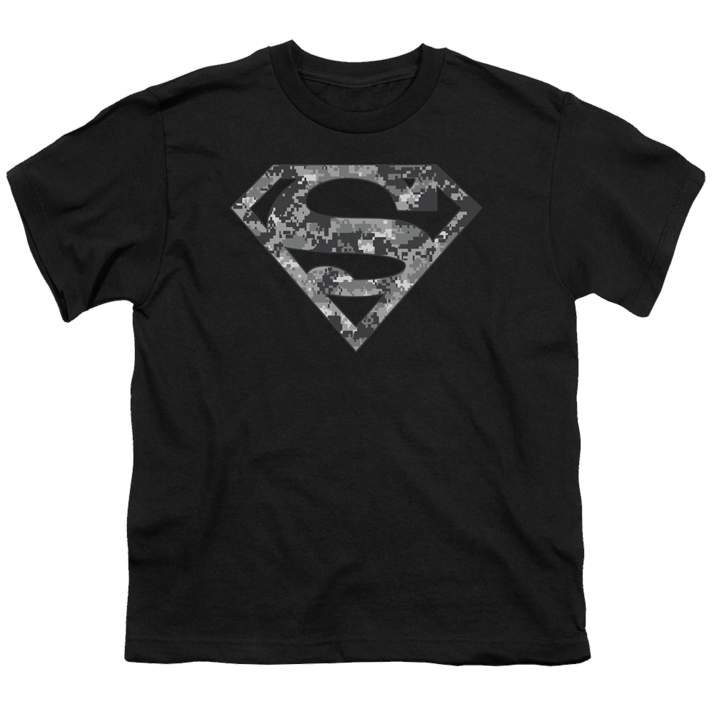 Superman Urban Camo Shield - Youth T-Shirt Youth T-Shirt (Ages 8-12) Superman   
