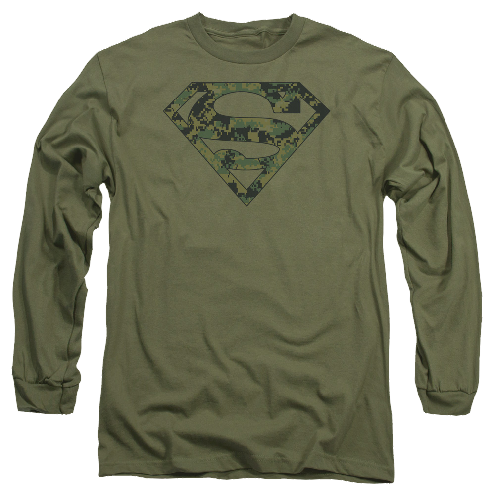 Superman Marine Camo Shield - Men's Long Sleeve T-Shirt Men's Long Sleeve T-Shirt Superman   