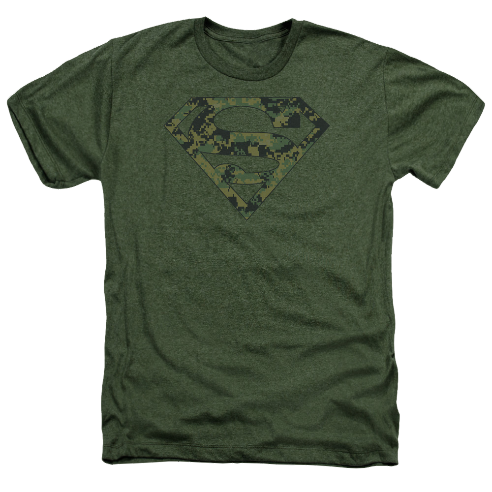 Superman Marine Camo Shield - Men's Heather T-Shirt Men's Heather T-Shirt Superman   