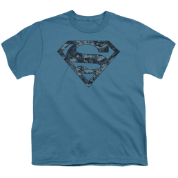 Superman Navy Camo Shield - Youth T-Shirt Youth T-Shirt (Ages 8-12) Superman   