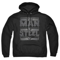 Superman Steel Text - Pullover Hoodie Pullover Hoodie Superman   