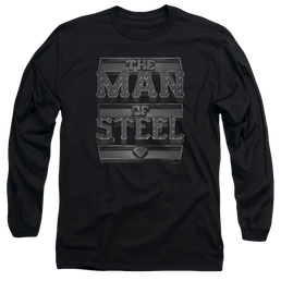 Superman Steel Text - Men's Long Sleeve T-Shirt Men's Long Sleeve T-Shirt Superman   