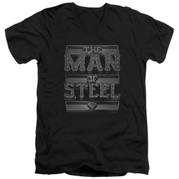 Superman Steel Text - Men's V-Neck T-Shirt Men's V-Neck T-Shirt Superman   