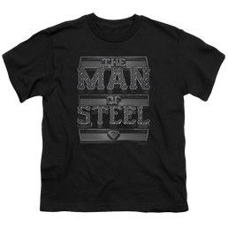 Superman Steel Text - Youth T-Shirt Youth T-Shirt (Ages 8-12) Superman   