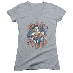 Superman Coming Through - Juniors V-Neck T-Shirt Juniors V-Neck T-Shirt Superman   