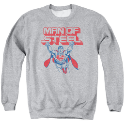Superman Steel Retro - Men's Crewneck Sweatshirt Men's Crewneck Sweatshirt Superman   