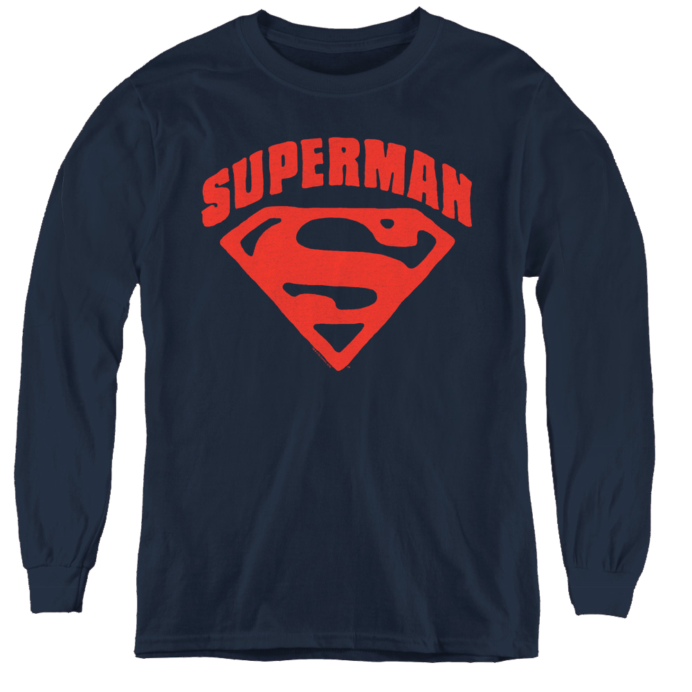 Superman Super Shield - Youth Long Sleeve T-Shirt Youth Long Sleeve T-Shirt Superman   