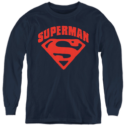 Superman Super Shield - Youth Long Sleeve T-Shirt Youth Long Sleeve T-Shirt Superman   