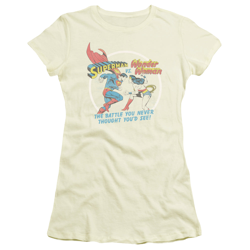 Superman Battle Of The Sexes - Juniors T-Shirt Juniors T-Shirt Superman   