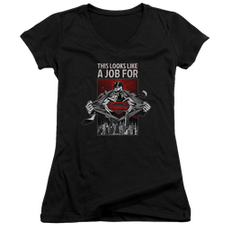 Superman Watchful Eye - Juniors V-Neck T-Shirt Juniors V-Neck T-Shirt Superman   
