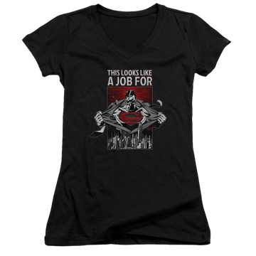 Superman Watchful Eye - Juniors V-Neck T-Shirt Juniors V-Neck T-Shirt Superman   