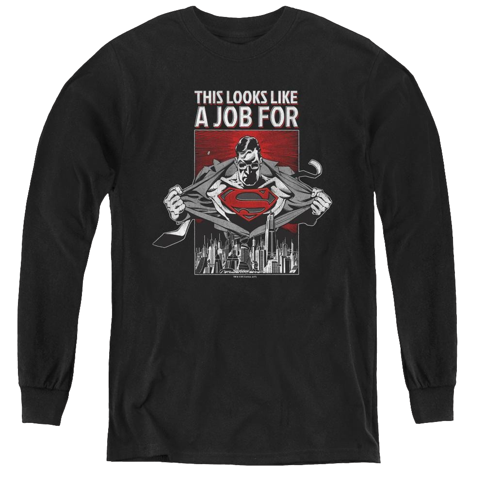 Superman Watchful Eye - Youth Long Sleeve T-Shirt Youth Long Sleeve T-Shirt Superman   