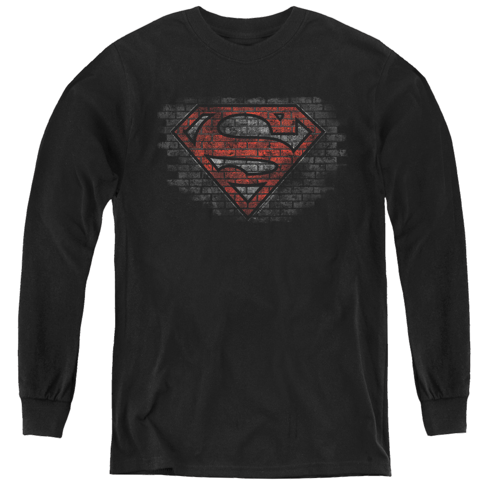 Superman Brick S - Youth Long Sleeve T-Shirt Youth Long Sleeve T-Shirt Superman   