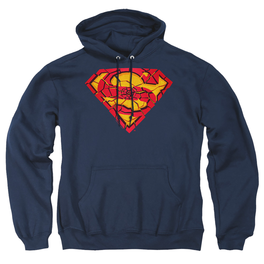 Superman Shattered Shield - Pullover Hoodie Pullover Hoodie Superman   