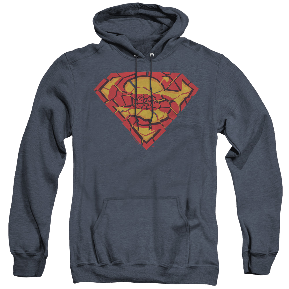 Superman Shattered Shield - Heather Pullover Hoodie Heather Pullover Hoodie Superman   