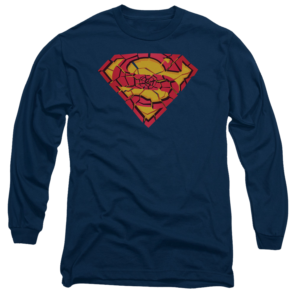 Superman Shattered Shield - Men's Long Sleeve T-Shirt Men's Long Sleeve T-Shirt Superman   