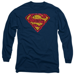 Superman Shattered Shield - Men's Long Sleeve T-Shirt Men's Long Sleeve T-Shirt Superman   