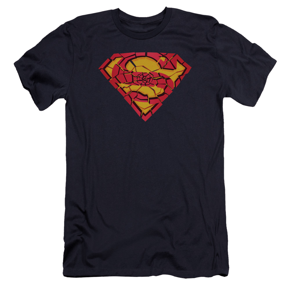 Superman Shattered Shield - Men's Premium Slim Fit T-Shirt Men's Premium Slim Fit T-Shirt Superman   
